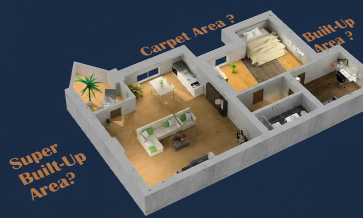 Carpet Area, Built Up Area, and Super Built Up Area